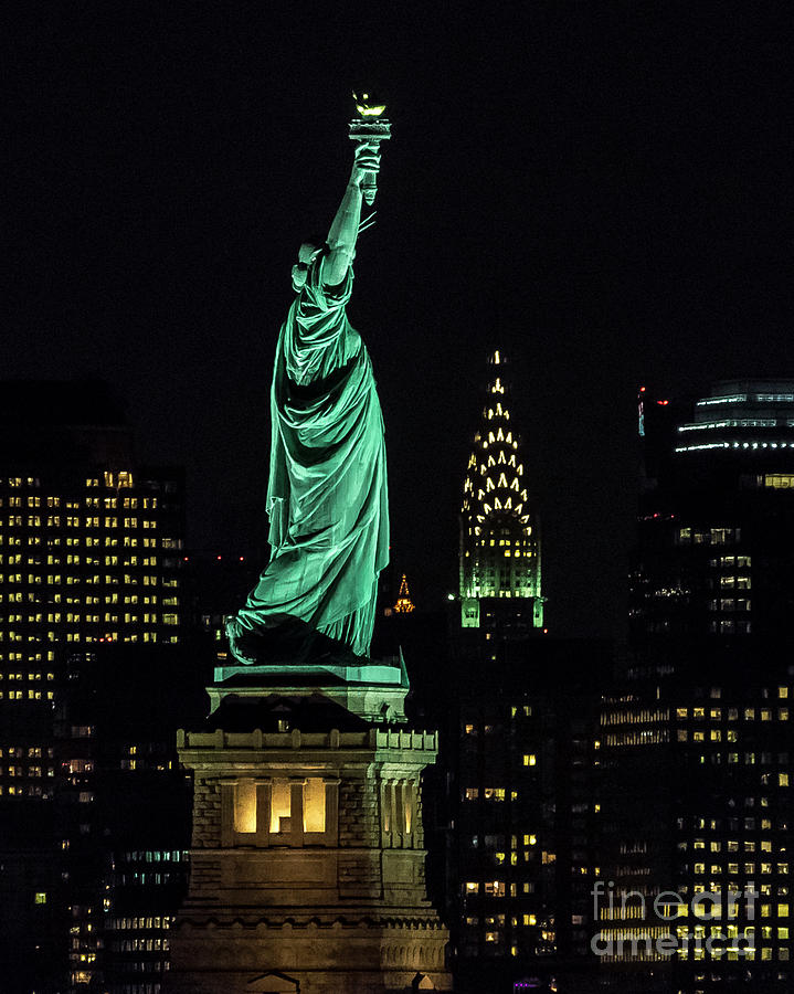 Statue of Liberty and Chrysler Building Photograph by Zawhaus Photography