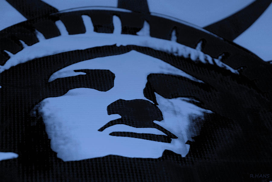Statue Of Liberty In Dark Cyan Photograph