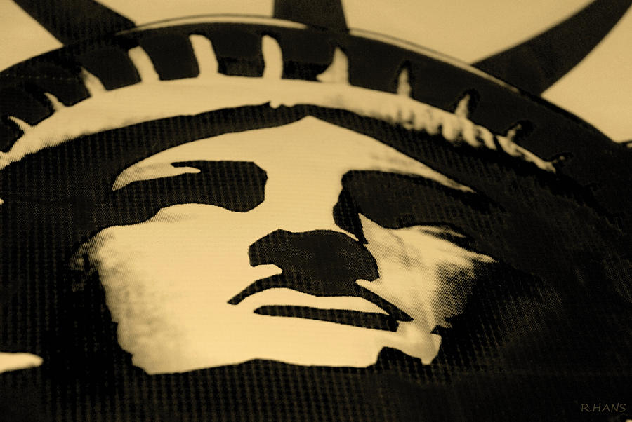 Statue Of Liberty Photograph - STATUE OF LIBERTY in DARK SEPIA by Rob Hans
