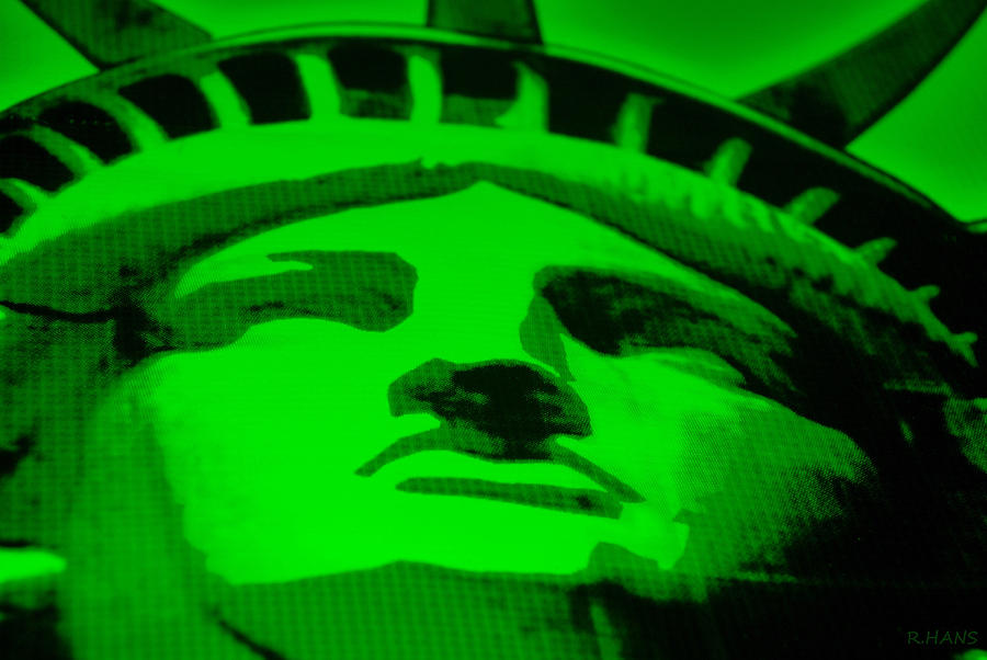 STATUE OF LIBERTY in GREEN Photograph by Rob Hans