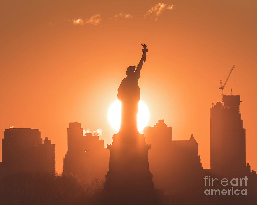 Statue of Liberty Sunrise Photograph by Zawhaus Photography