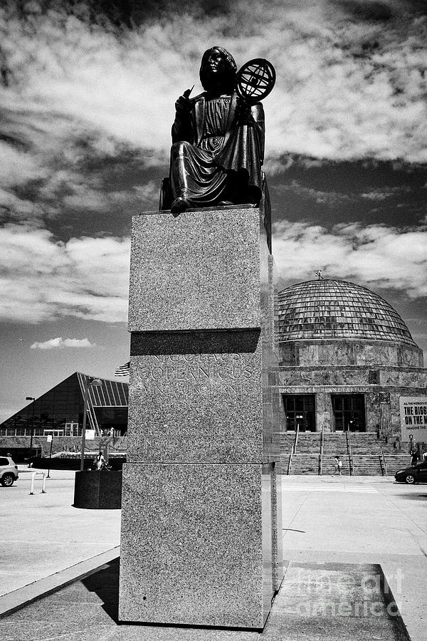 Chicago Photograph - Statue Of Nicolaus Copernicus Outside The Adler Planetarium Chicago Illinois United States Of Americ by Joe Fox