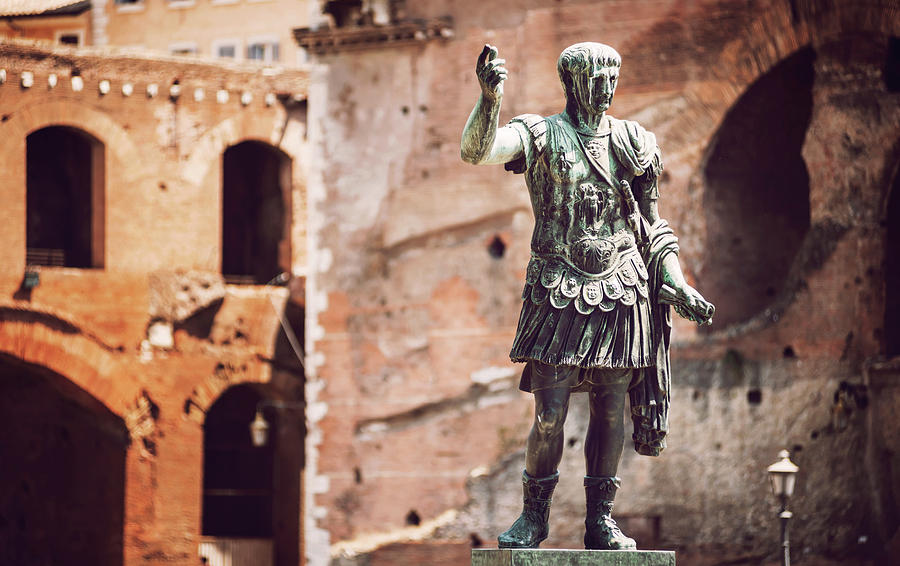 Statue of roman emperor Trajan in Rome, Italy by Eduardo Huelin Statue of roman emperor Trajan in Rome, Italy by Eduardo Huelin