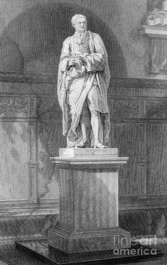 Statue Of Sir Isaac Newton, English Drawing by Print Collector