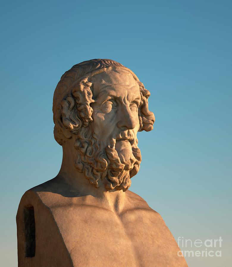 Statue Of The Poet Homer Photograph by David Parker/science Photo Library