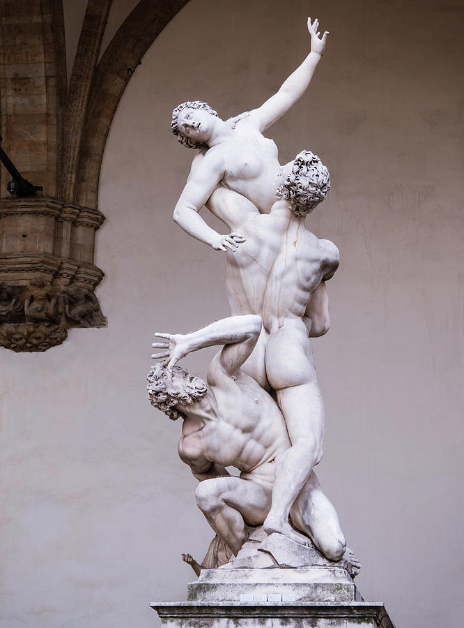 Statue of the rape of the Sabine women in Florence, Italy Photograph by Tosca Weijers