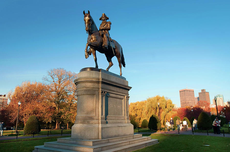 George Washington Digital Art - Statue, Public Garden, Boston Ma by Claudia Uripos