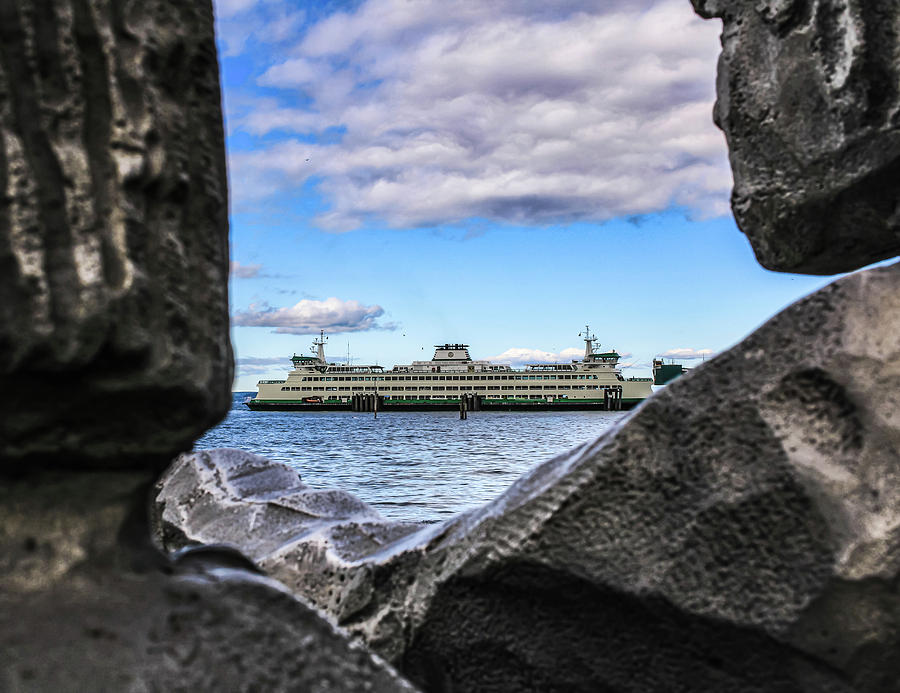 Statues looking at Edmonds Ferry Photograph by Anamar Pictures