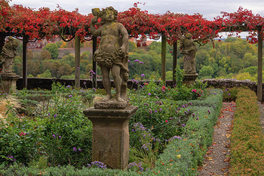 Statues Of Romantic Rothenburg Castle Garden 1 Photograph by Jenny Rainbow