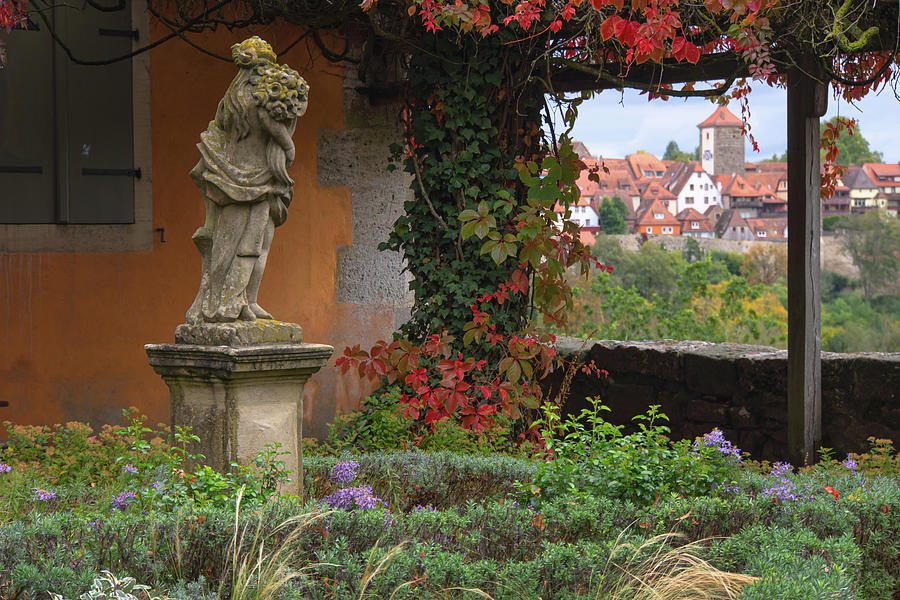 Statues of Rothenburg Castle Garden 7 Photograph by Jenny Rainbow
