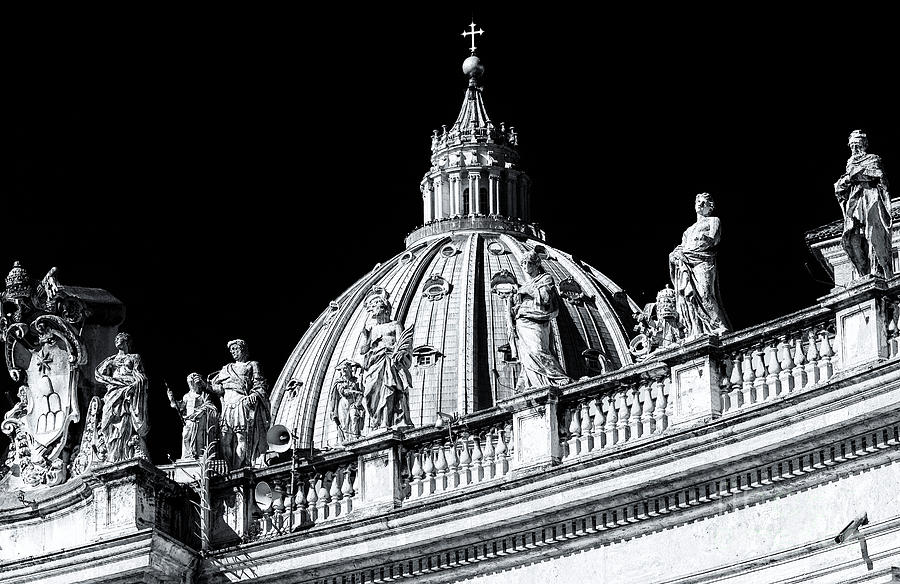 Statues on Saint Peters Basilica in Vatican City Photograph by John Rizzuto