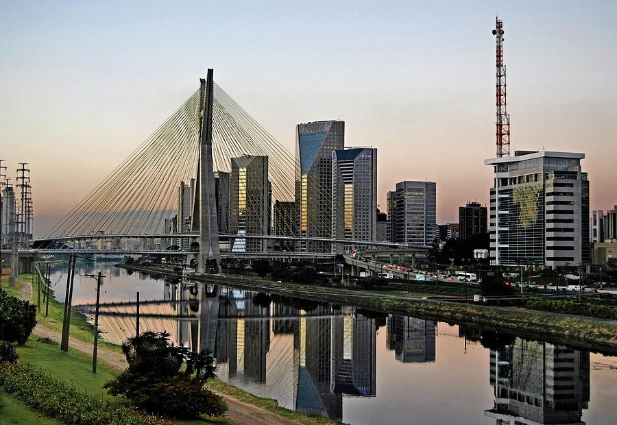 Stayed Bridge And Modern Sao Paulo Photograph by Carlos Alkmin