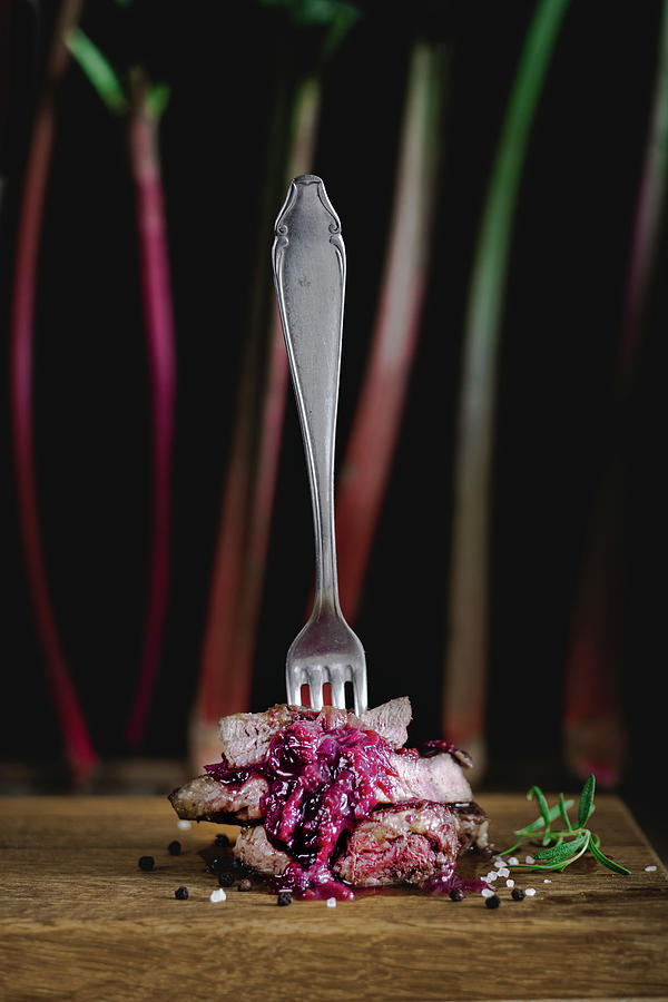 Steak With Rhubarb Chutney Photograph by Karolina Nicpon
