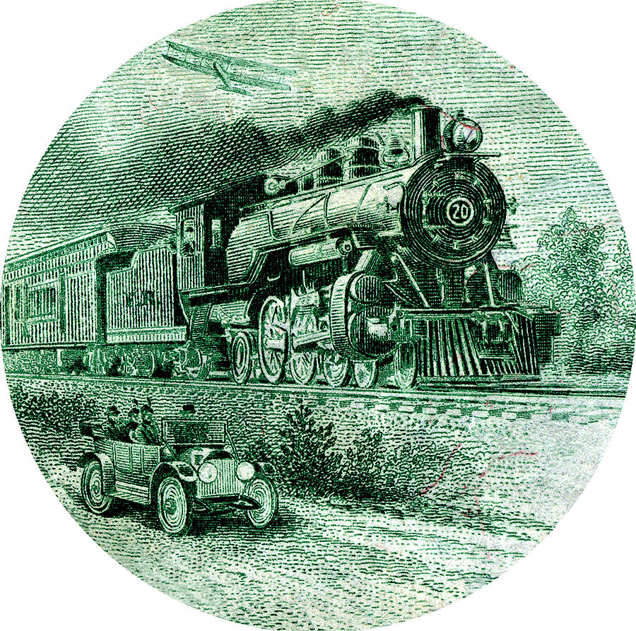 Steam Engine $20 Bill 1914 Digital Art by US Treasury