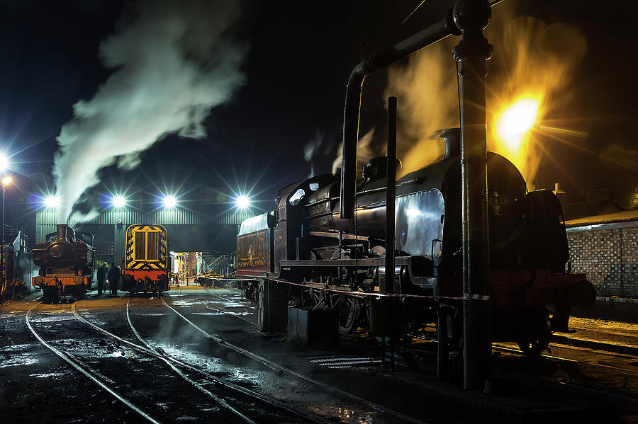 Steam Engine Shed At Night Photograph by Andrew Watson