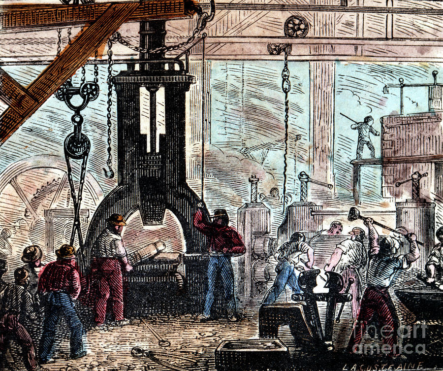 Steam Hammer Being Used In An Drawing by Print Collector