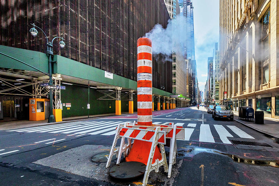 Steam Pipe On Madison Ave, Nyc Digital Art by Claudia Uripos