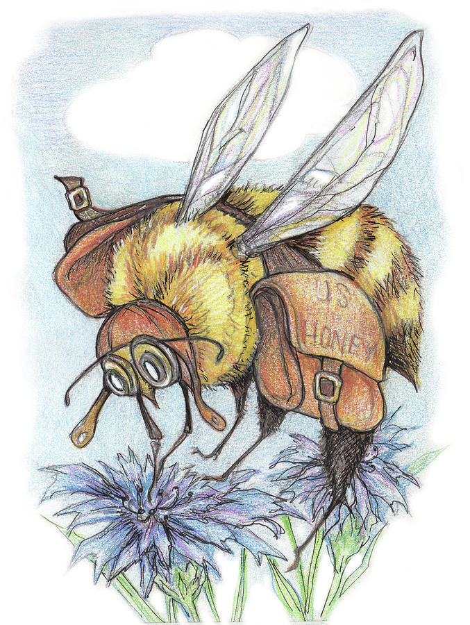 Steam Punk Honey Bee Painting by Peggy Wilson
