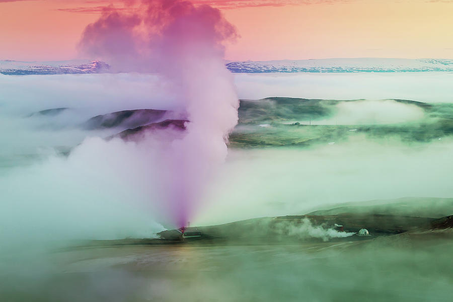 Steam Rising From A Geothermal Power Photograph by Arctic-images
