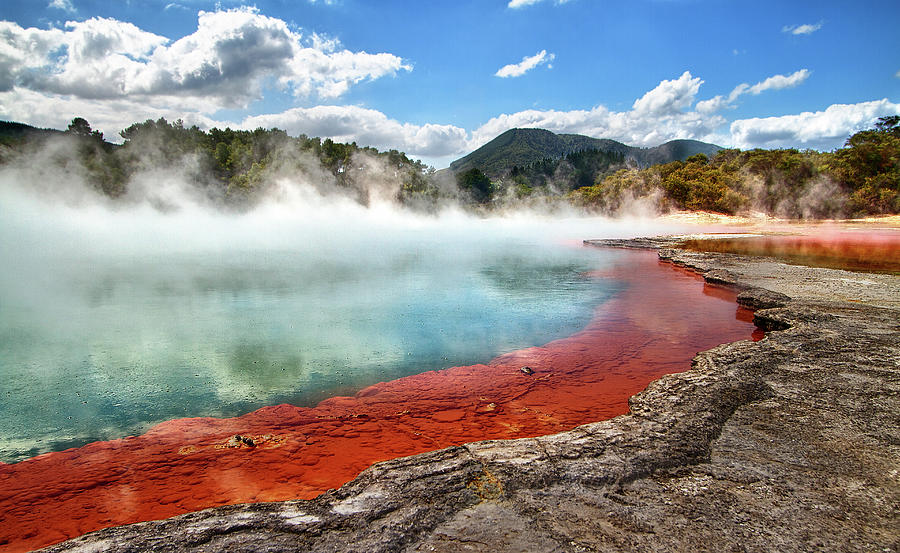 Steam Rising Off A Geo-thermal Pool Photograph by Christopher Chan