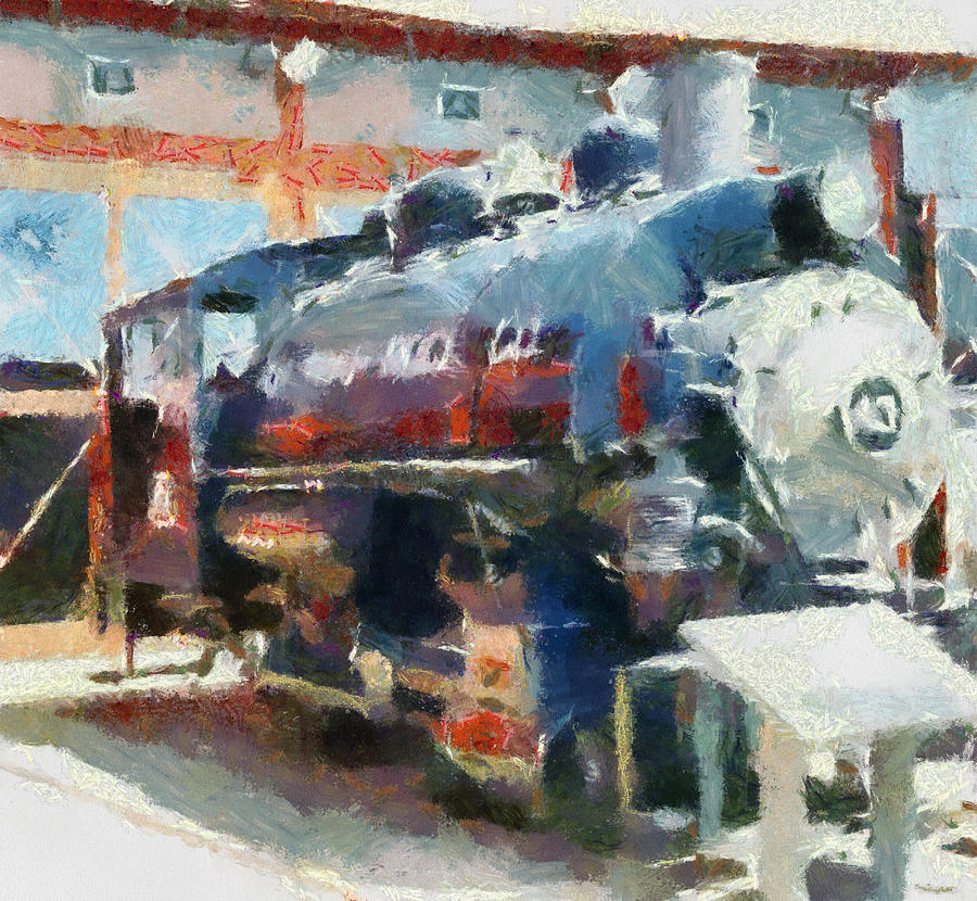 Steam Switcher Locomotive Mixed Media by Christopher Reed