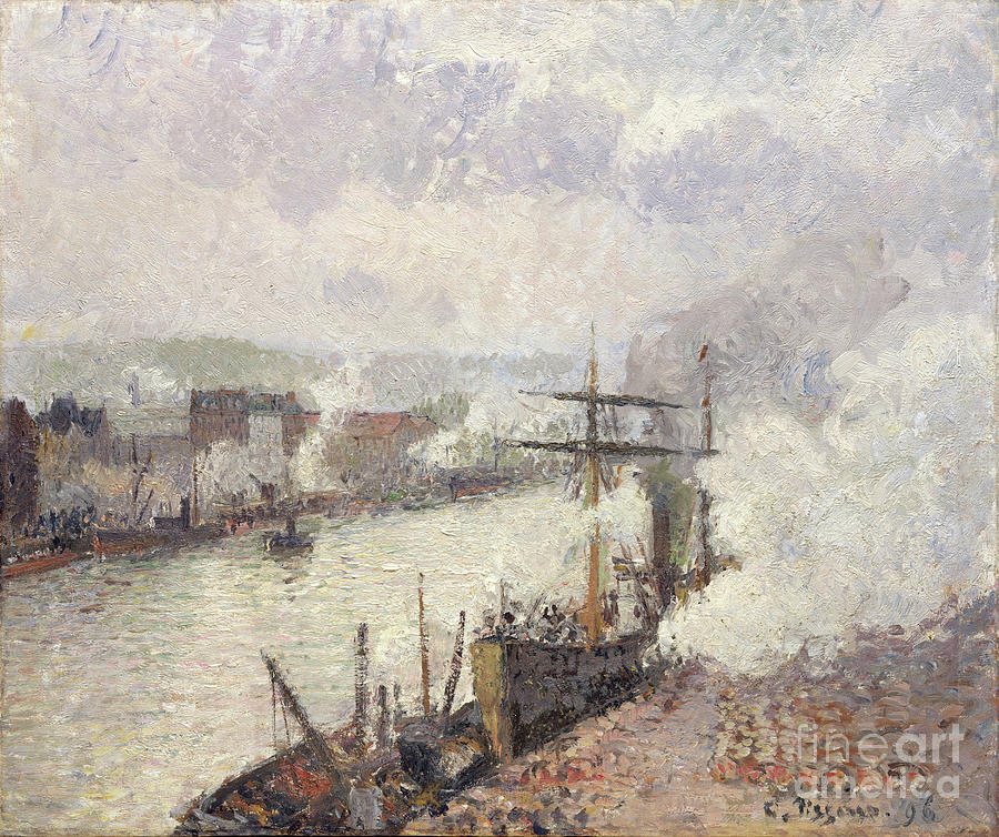 Steamboats In The Port Of Rouen Drawing by Heritage Images