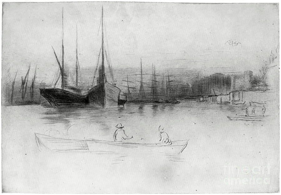 Steamboats Off The Tower, 1875 Drawing by Print Collector