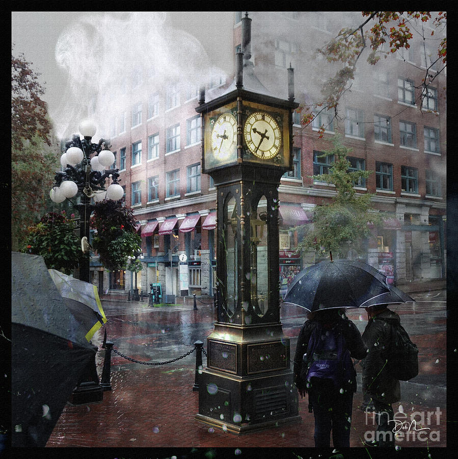 Steamclock Rain Digital Art by Deb Nakano