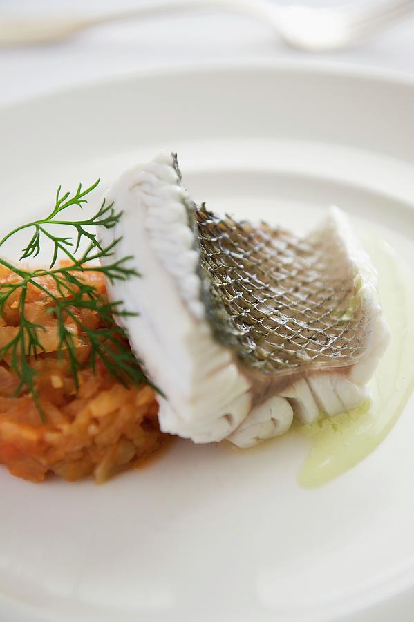 Steamed Cod With A Carrot And Vegetables Timbale Photograph by Frederic Vasseur