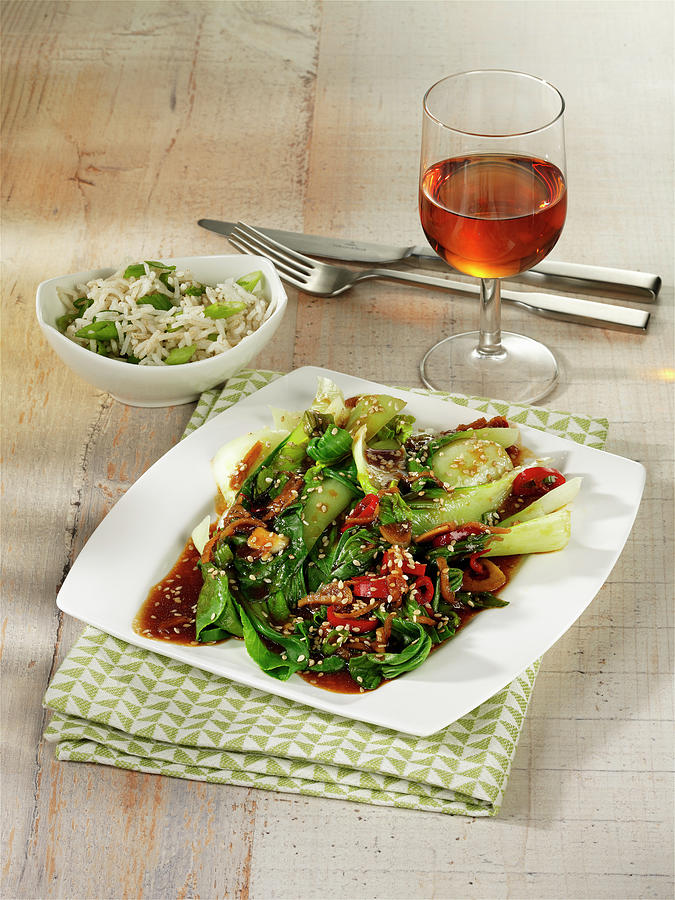 Steamed Pak Choi With Chilli And Sesame Seeds Photograph by Stockfood Studios / Photoart