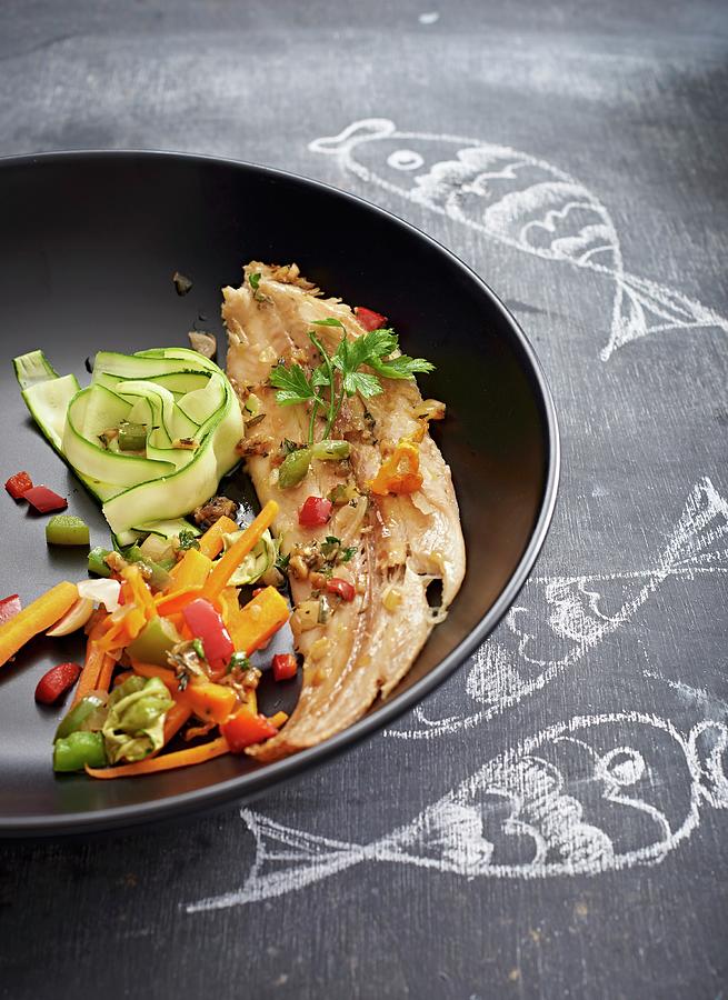 Steamed Sole Fillet With Vegetables Photograph by Great Stock!