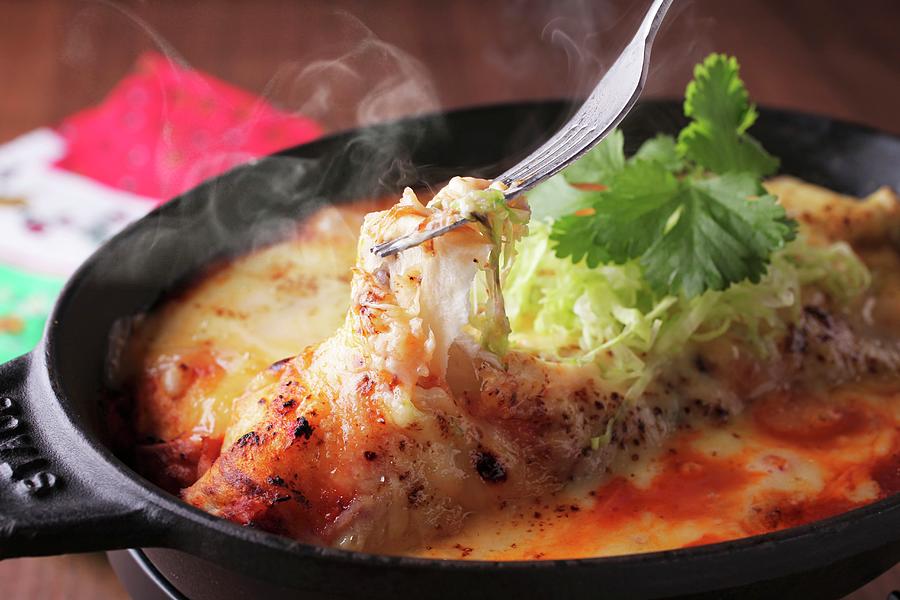 Steaming Enchiladas With Cheese And Coriander mexico Photograph by Yuichi Nishihata Photography