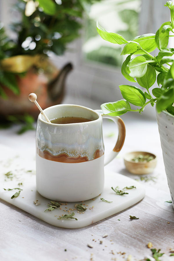 Steaming Herbal Tea In A Cup Photograph by Sabrina Sue Daniels