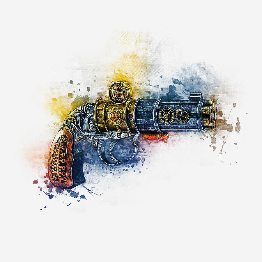 Steampunk Gun Digital Art by Ian Mitchell