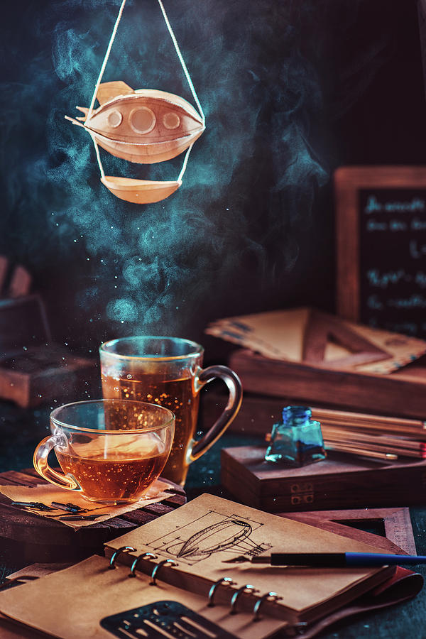 Steampunk Tea (with A Blimp) Photograph by Dina Belenko