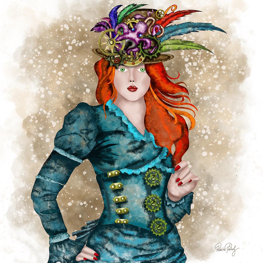 Steampunk Young Victorian Lady Painting by Patricia Piotrak