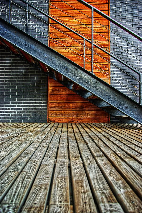 Steel Stairs And Wooden Flooring Photograph by Samyra Serin