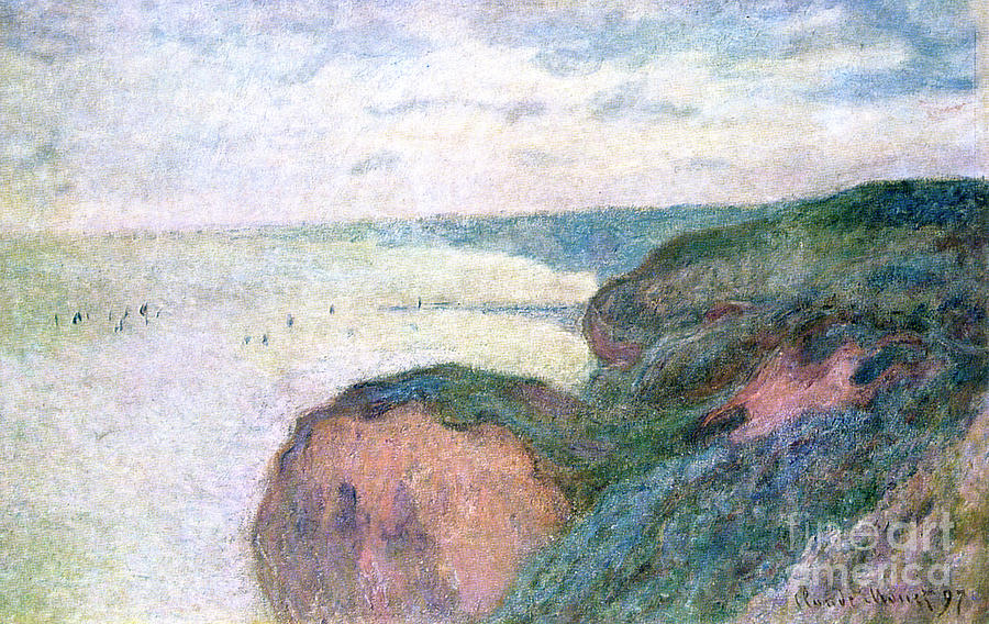 Steep Cliffs Near Dieppe, 1897. Artist Drawing by Print Collector