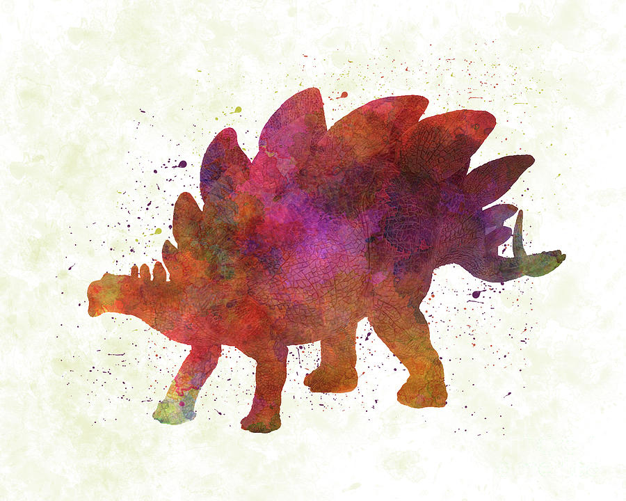 Stegosaurus dinosaur in watercolor by Pablo Romero Stegosaurus dinosaur in watercolor by Pablo Romero
