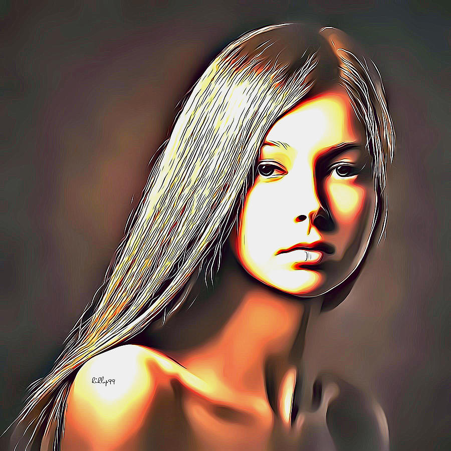 Steisy portrait Digital Art by Nenad Vasic