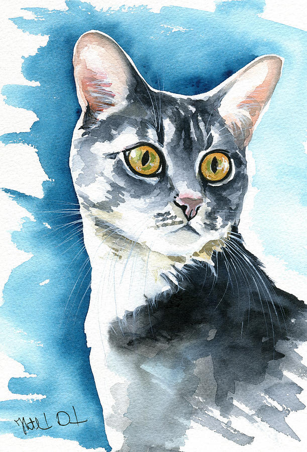 Black Kitten Painting by Dora Hathazi Mendes