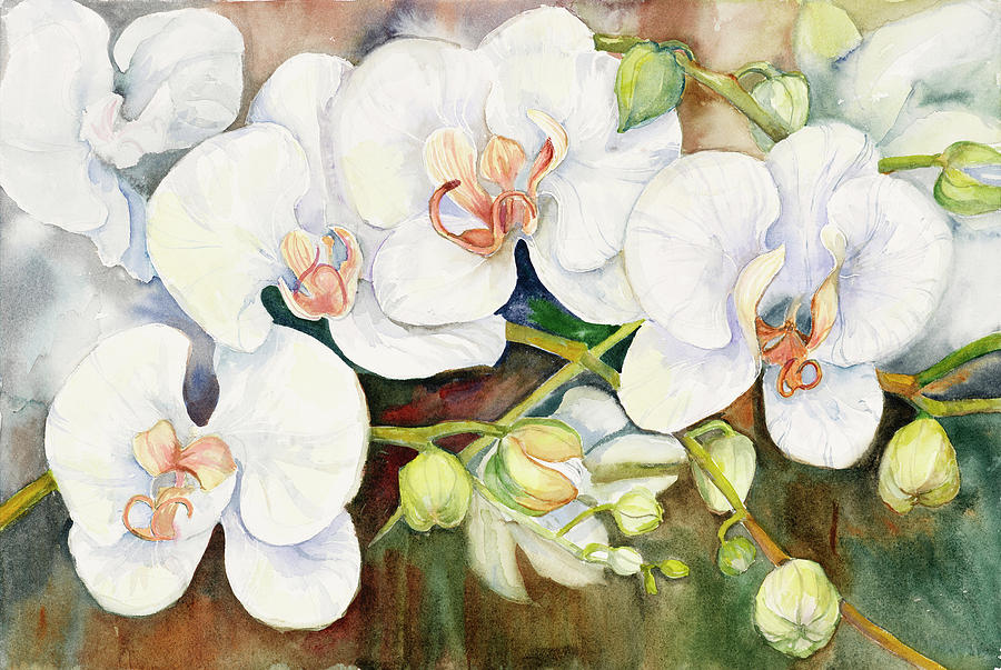 Flower Painting - Stem Of Orchids by Joanne Porter