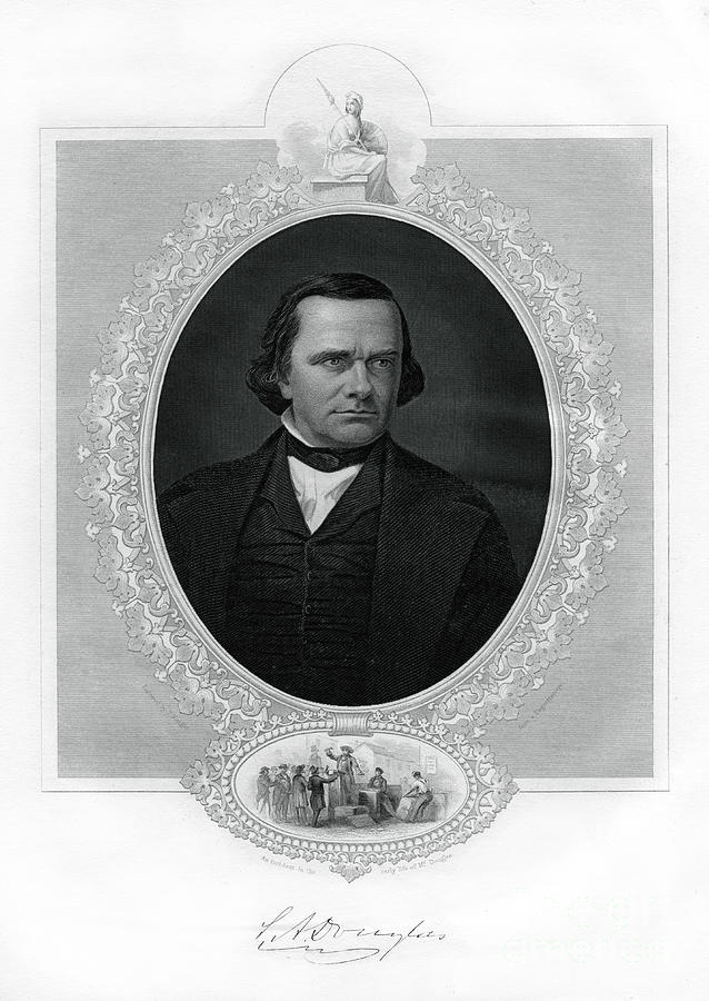 Stephen A Douglas, American Politician Drawing by Print Collector