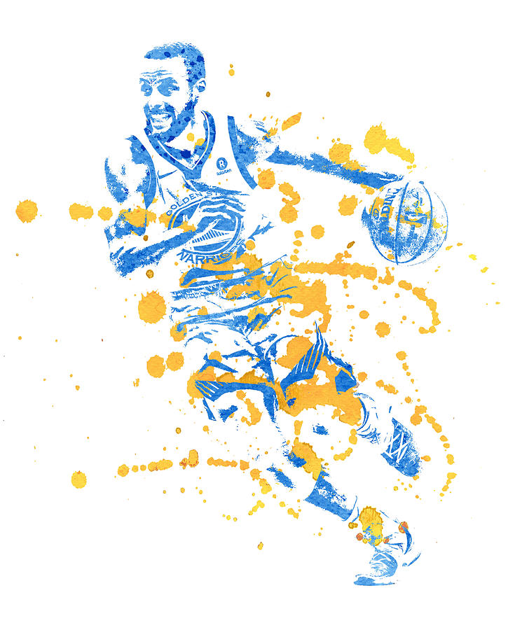 Stephen Curry Golden State Warriors Watercolor Strokes Pixel Art 20 Shower  Curtain