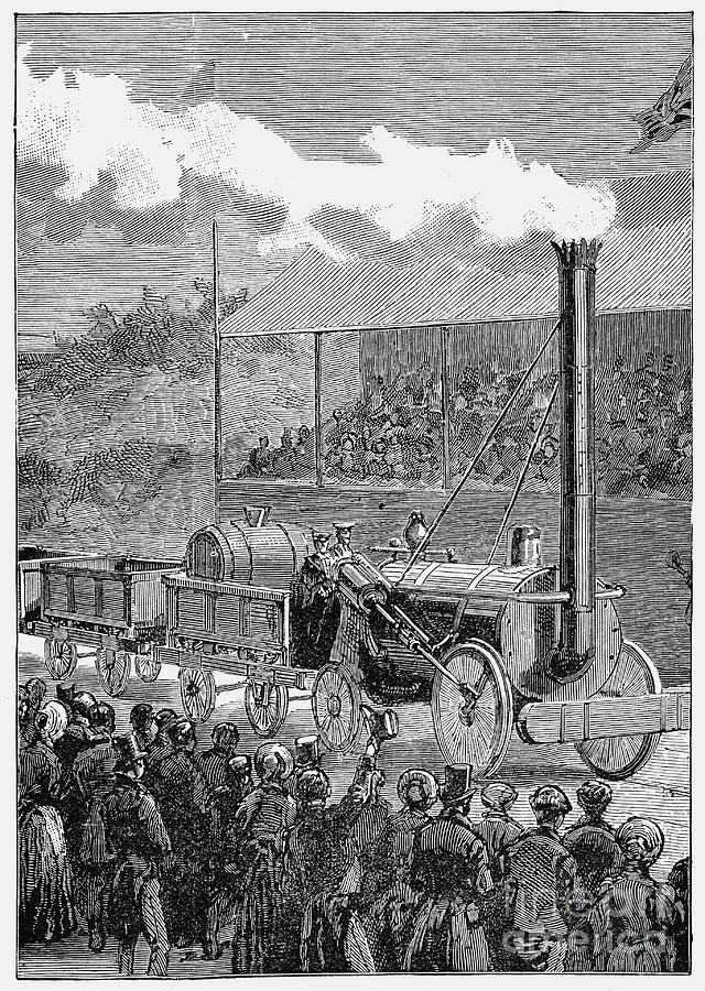 Stephensons Rocket Winning The Rainhill Drawing by Print Collector