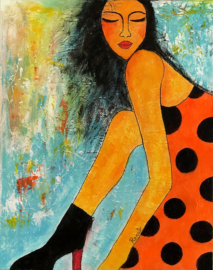 Stepping out... Painting by Renate Dartois
