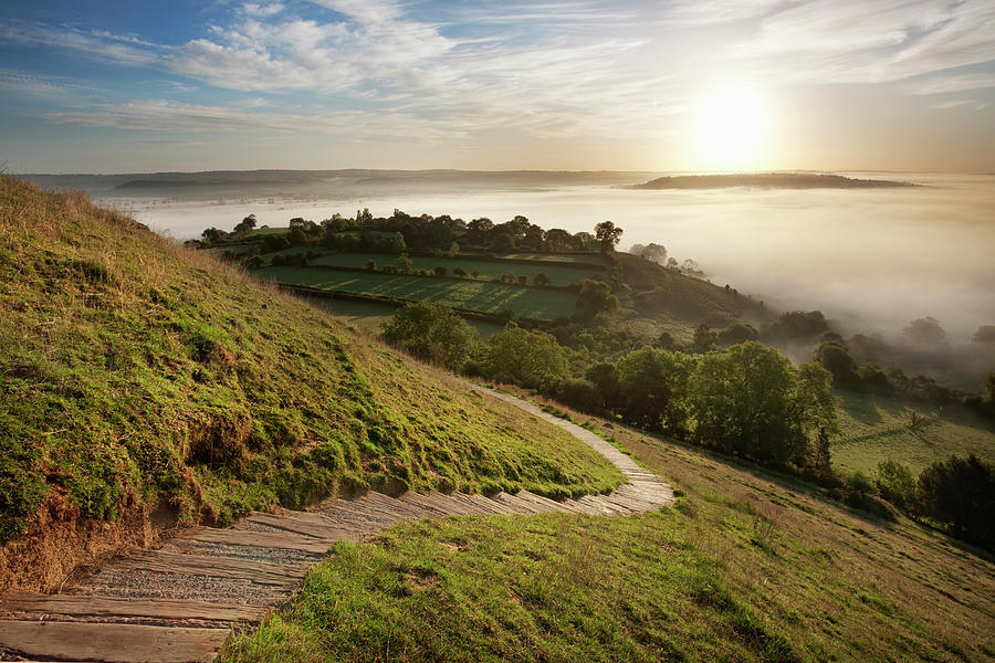 Steps Down From Glastonbury Tor Photograph by David Clapp