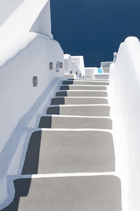 Architecture Photograph - Steps To Pool And Sea by Linda Wride