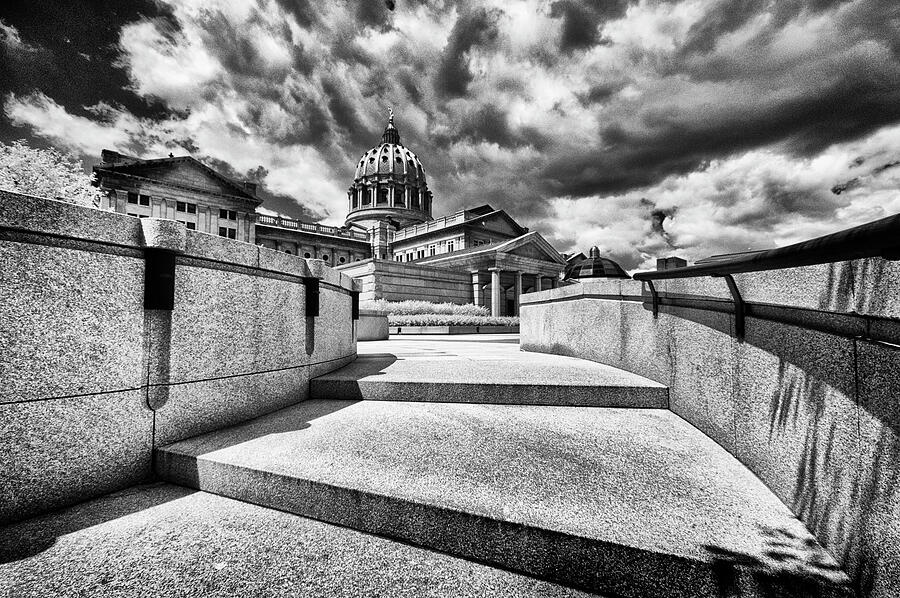 Steps to the Pa Capital Photograph by Paul W Faust - Impressions of Light
