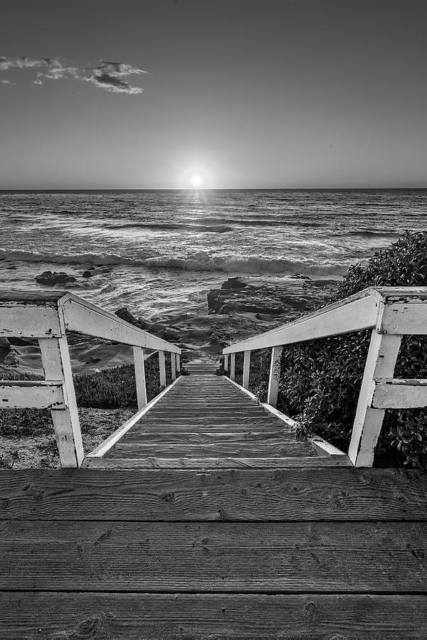 California Photograph - Steps to the Sun  Black and White by Peter Tellone